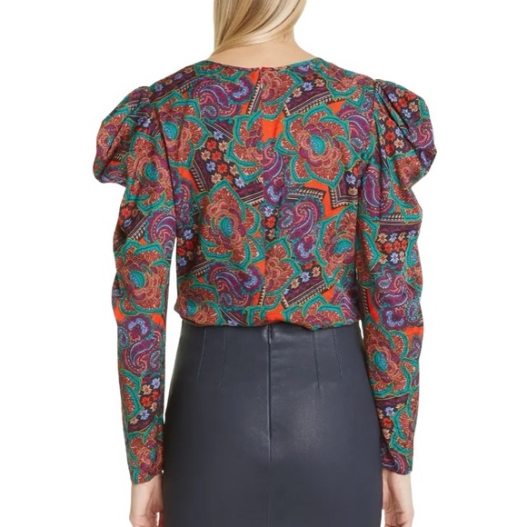 Veronica Beard Simmons Paisley Floral Silk Blend Whimsical Top NWT Size 6 - Picture 4 of 7